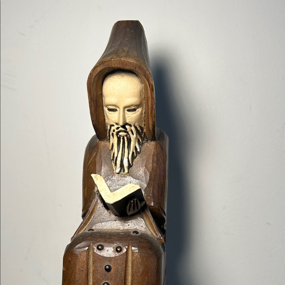 Wooden Monk Sculpture - Picture 3 of 9